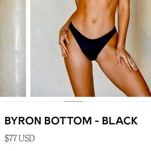 MONDAY SWIMWEAR “Byron” Bottom - Black - Large - NWT